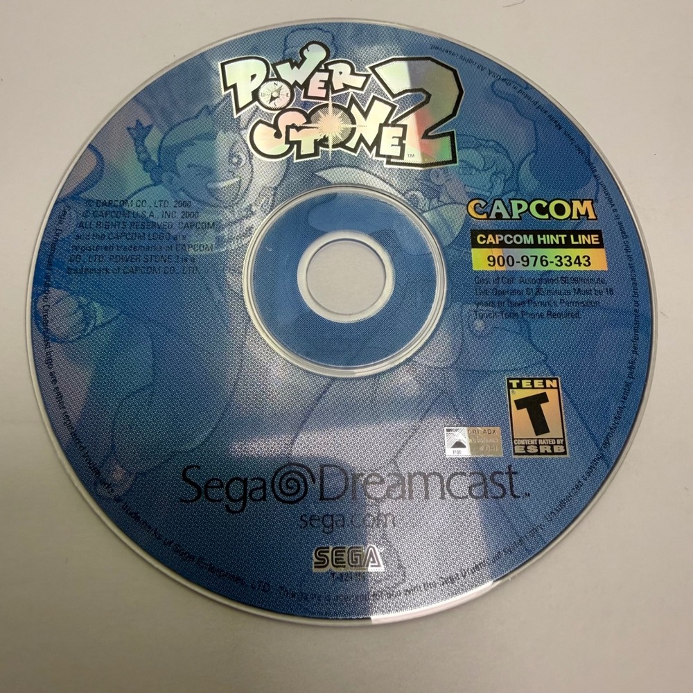 Capcom Power Stone 2 Sega Dreamcast Game Disc Blue Rare Fighting Game